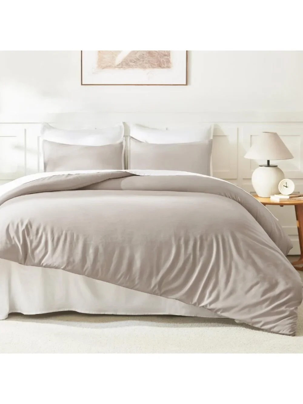 Lightweight Full Size Comforter Set - 3 Piece Solid Bedding for Cozy Sleep